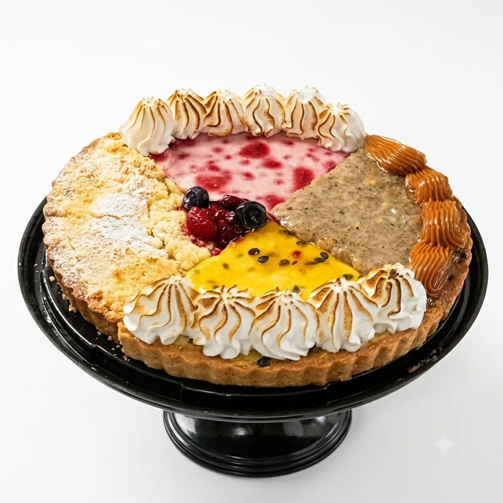 🎨Pie 4 Estaciones Limón Maracuyá Frambuesa Kuchen de Nuez Familiar 🌰